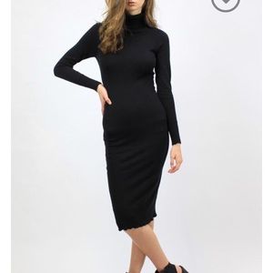 Black Lioness Turtle Neck Midi Dress